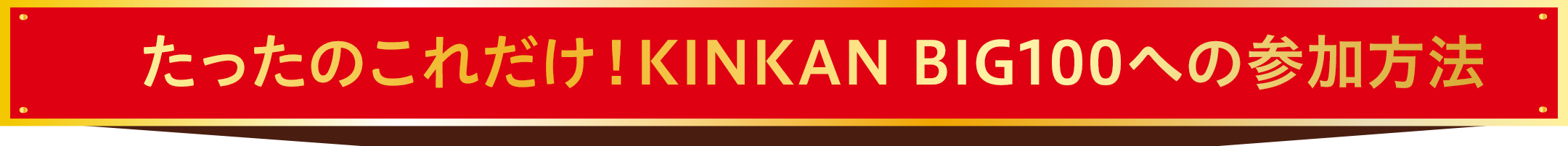 たったのこれだけ!KINKAN BIG100への参加方法